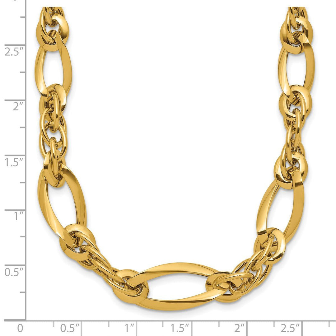 Gold 9.7mm Open Link Necklace, 18