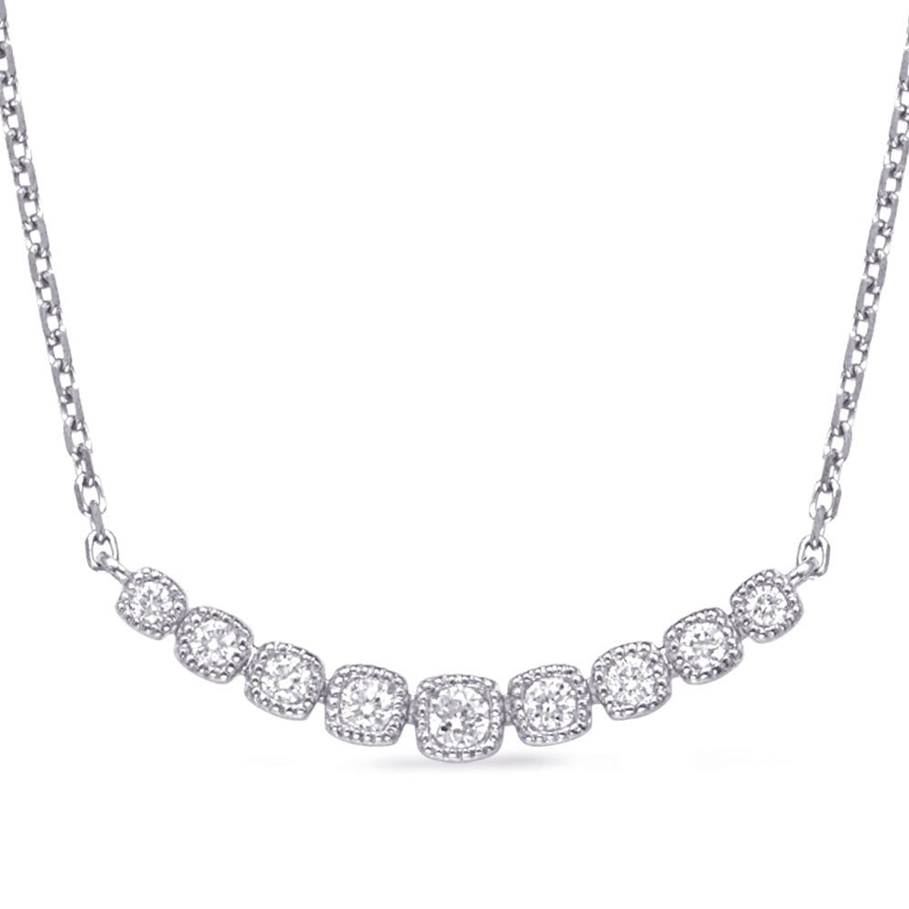 GOLD AND DIAMOND CUSHION SHAPE DESIGN MULTI DIAMOND NECKLACE
