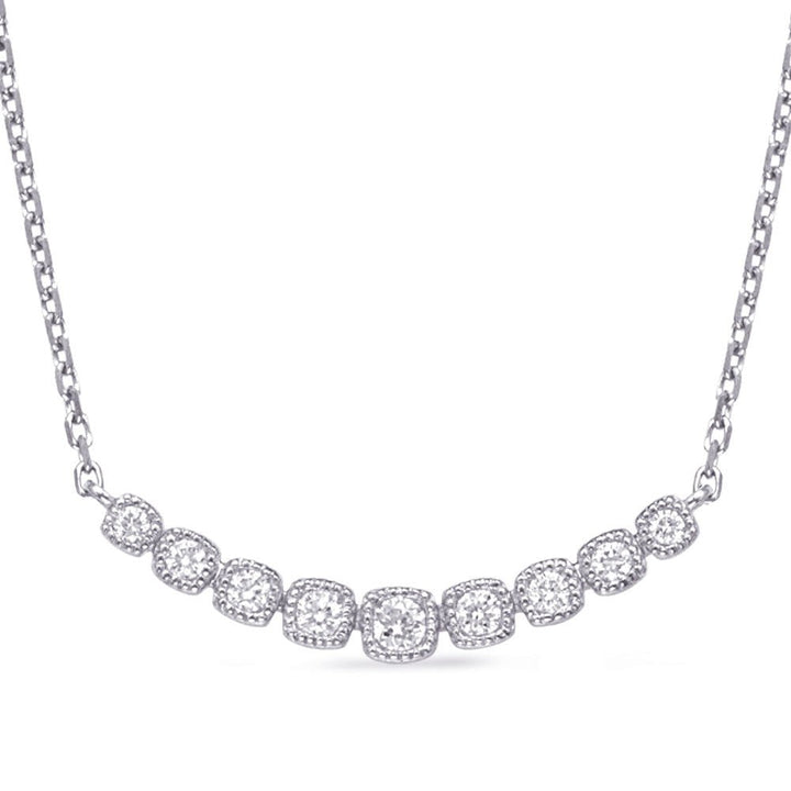 GOLD AND DIAMOND CUSHION SHAPE DESIGN MULTI DIAMOND NECKLACE - Design Jewellers Edmonton