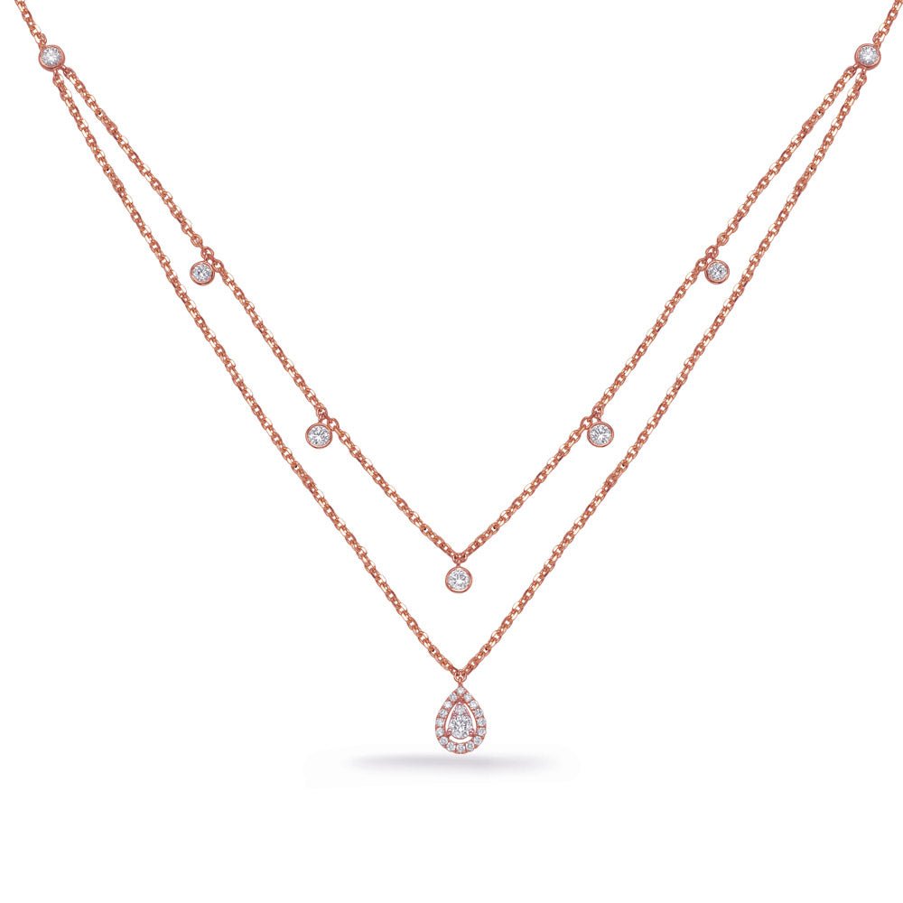 GOLD AND DIAMOND DOUBLE STRAND NECKLACE
