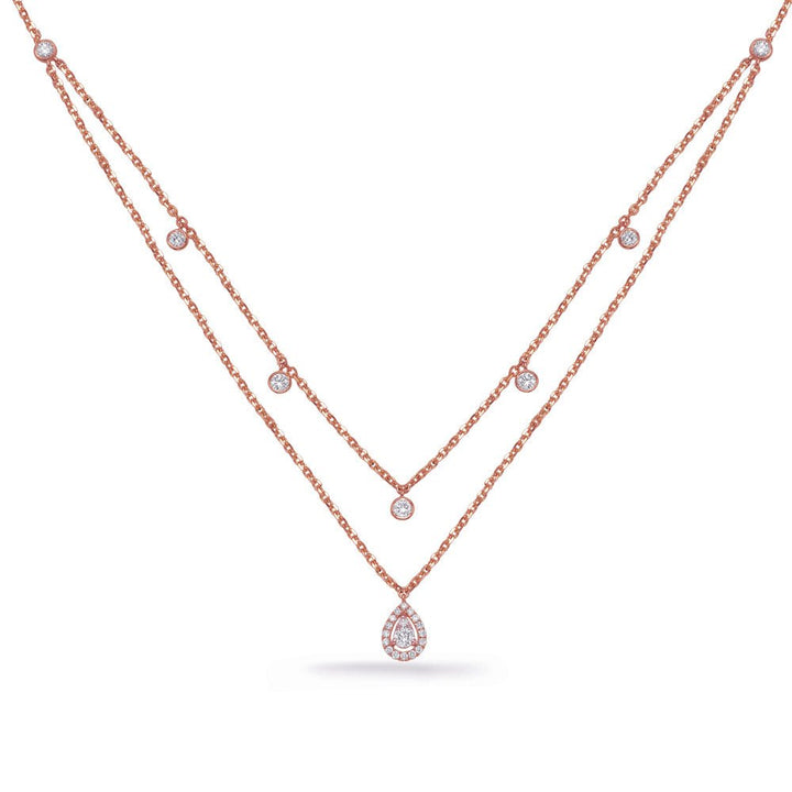 GOLD AND DIAMOND DOUBLE STRAND NECKLACE - Design Jewellers Edmonton