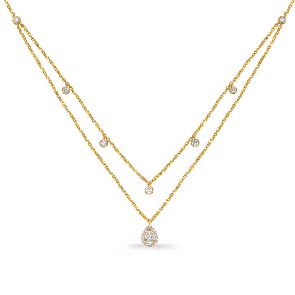 GOLD AND DIAMOND DOUBLE STRAND NECKLACE - Design Jewellers Edmonton