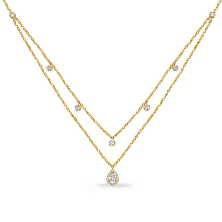 GOLD AND DIAMOND DOUBLE STRAND NECKLACE - Design Jewellers Edmonton