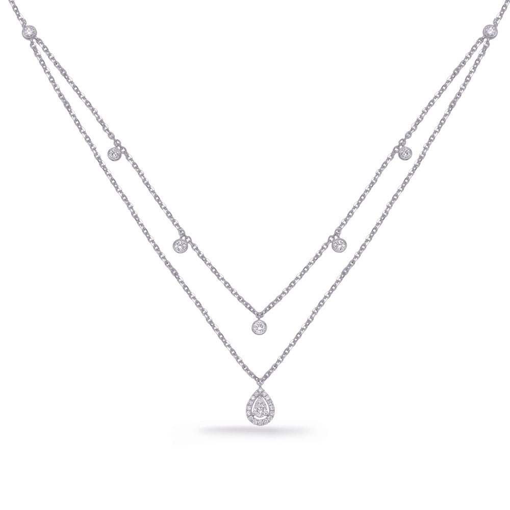 GOLD AND DIAMOND DOUBLE STRAND NECKLACE - Design Jewellers Edmonton