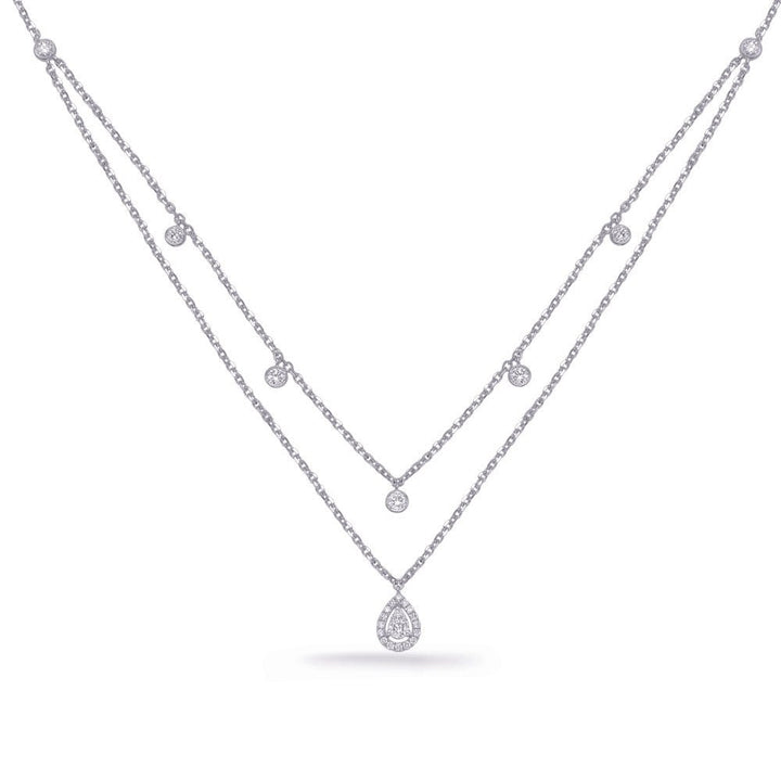 GOLD AND DIAMOND DOUBLE STRAND NECKLACE - Design Jewellers Edmonton
