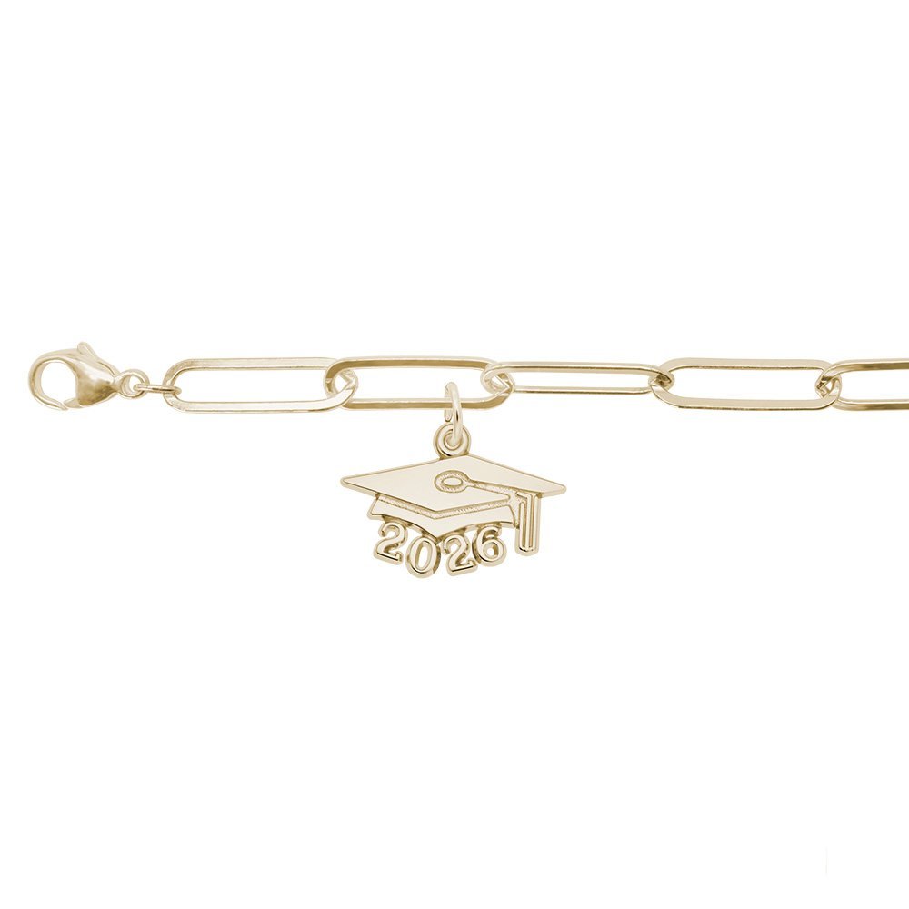 Grad Cap 2026 Large Bracelet Set - Initial Necklace or Pendant - Design Jewellers Edmonton