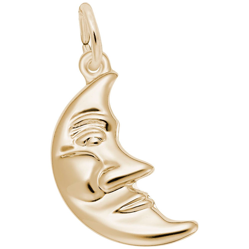 Half Moon with Face Charm - Charms - Design Jewellers Edmonton