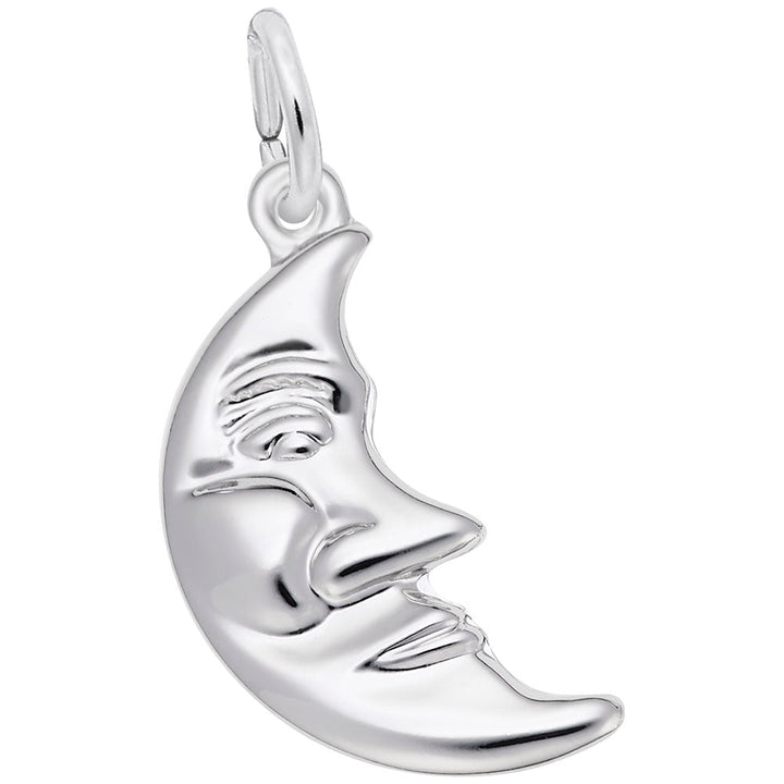 Half Moon with Face Charm - Charms - Design Jewellers Edmonton
