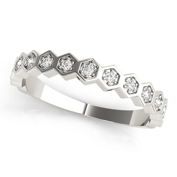 Hexagon Shaped Stackable Wedding Ring
