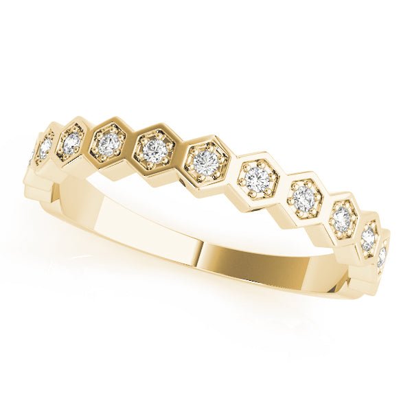 Hexagon Shaped Stackable Wedding Ring - Wedding Band - Design Jewellers Edmonton