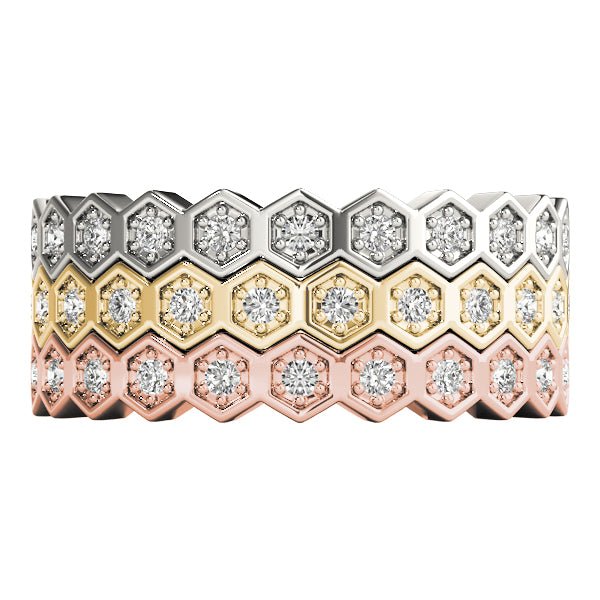 Hexagon Shaped Stackable Wedding Ring - Wedding Band - Design Jewellers Edmonton