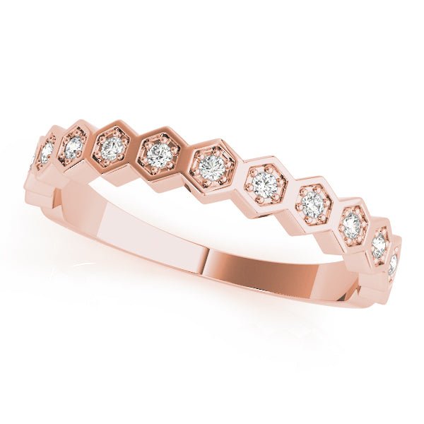 Hexagon Shaped Stackable Wedding Ring - Wedding Band - Design Jewellers Edmonton