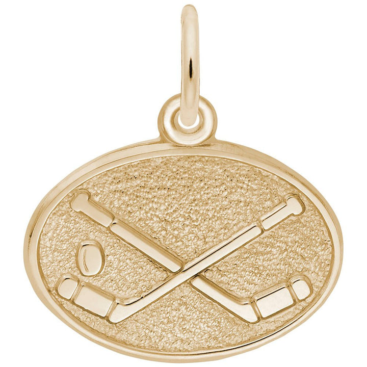 Hockey Oval Disc Charm - Charm - Design Jewellers Edmonton