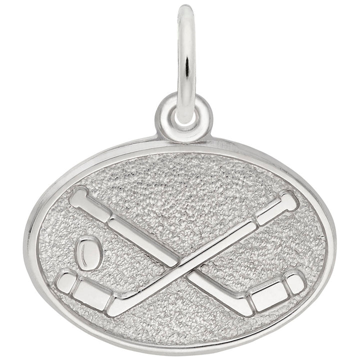 Hockey Oval Disc Charm - Charm - Design Jewellers Edmonton