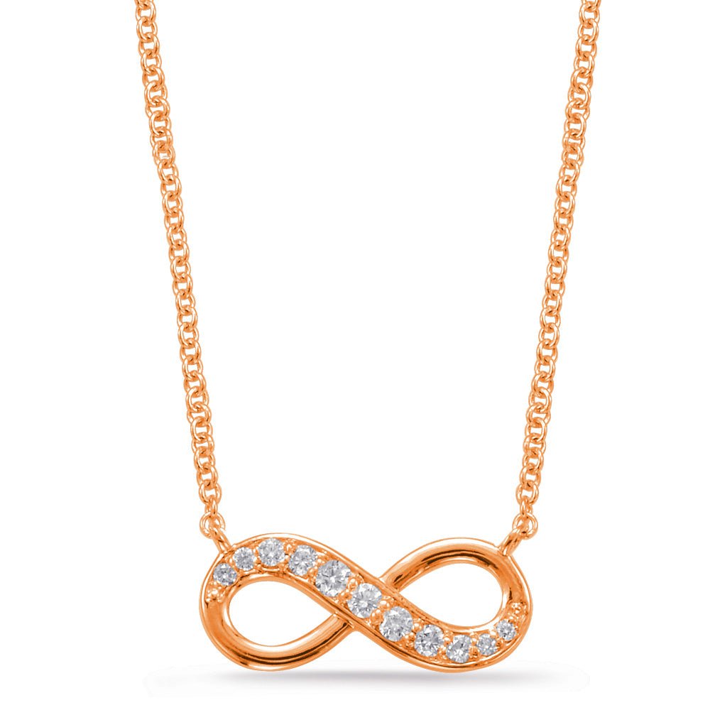 INFINITY DESIGN GOLD AND DIAMOND NECKLACE - Design Jewellers Edmonton