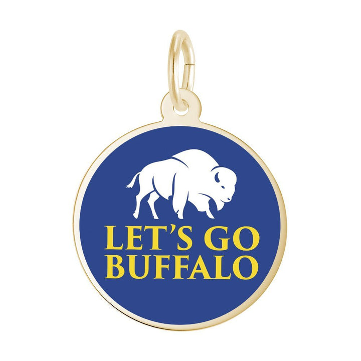 Let's Go Buffalo Blue and Yellow Disc Charm - Charm - Design Jewellers Edmonton