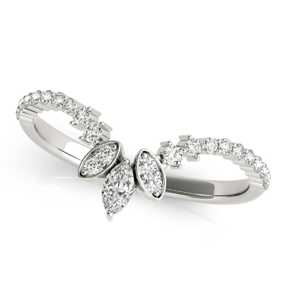 Marquise Chevron Wedding Band