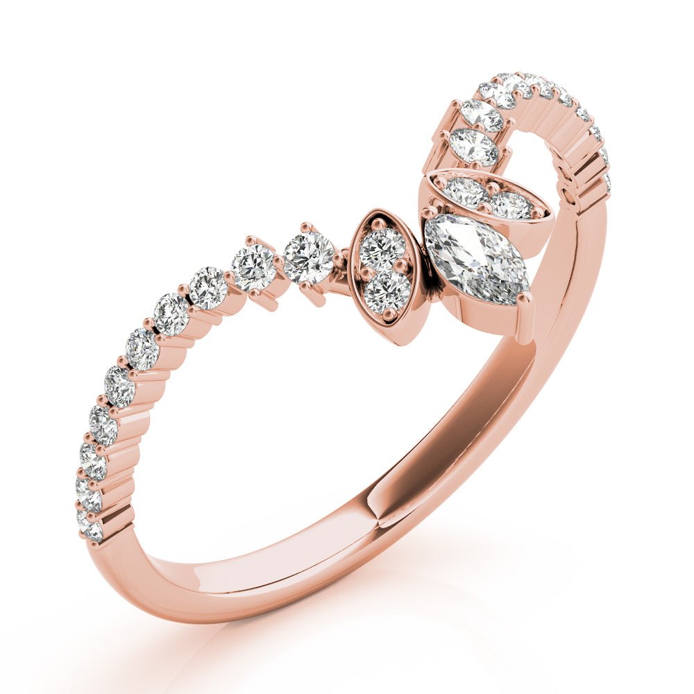 Marquise Chevron Wedding Band - Wedding Band - Design Jewellers Edmonton