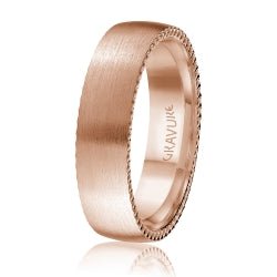 Men's 10K Gold Brushed Finish Milgrain Edge Band - Gold Bands with Designs - Design Jewellers Edmonton