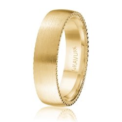 Men's 10K Gold Brushed Finish Milgrain Edge Band - Gold Bands with Designs - Design Jewellers Edmonton