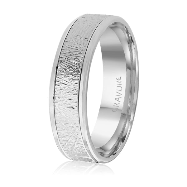 Men's 10K Gold Organic Bark Texture Band