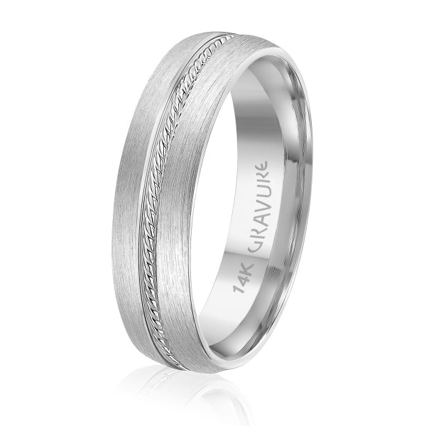 Men's 10K Gold Satin Finish Central Braided Band - Gold Bands with Designs - Design Jewellers Edmonton