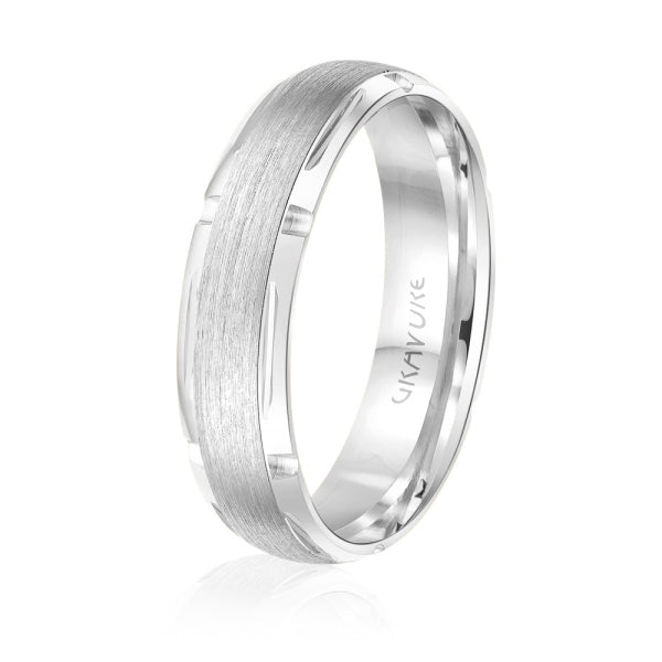 Men's 10K Gold Satin Finish Geometric Cut - Out Band - Gold Bands with Designs - Design Jewellers Edmonton
