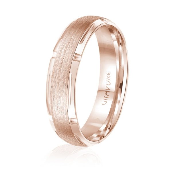 Men's 10K Gold Satin Finish Geometric Cut - Out Band - Gold Bands with Designs - Design Jewellers Edmonton