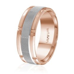 Men's 10K Rose Gold Wedding Band - Gold Bands with Designs - Design Jewellers Edmonton