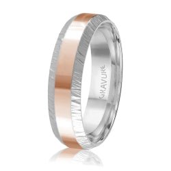 Men's 10K White Gold Scratch Design Ring with Multiple Polished Inlay Options - Gold Bands with Designs - Design Jewellers Edmonton