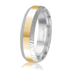 Men's 10K White Gold Scratch Design Ring with Multiple Polished Inlay Options - Gold Bands with Designs - Design Jewellers Edmonton