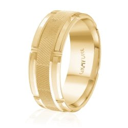 Men's 10K Yellow Gold Customizable Inlay Band - Gold Bands with Designs - Design Jewellers Edmonton