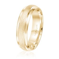 Men's 10K Yellow Gold Satin Finish Center Inlay Band