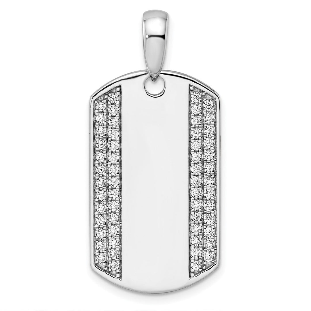 Men's Diamond Dog Tag Pendant - Pendant - Design Jewellers Edmonton