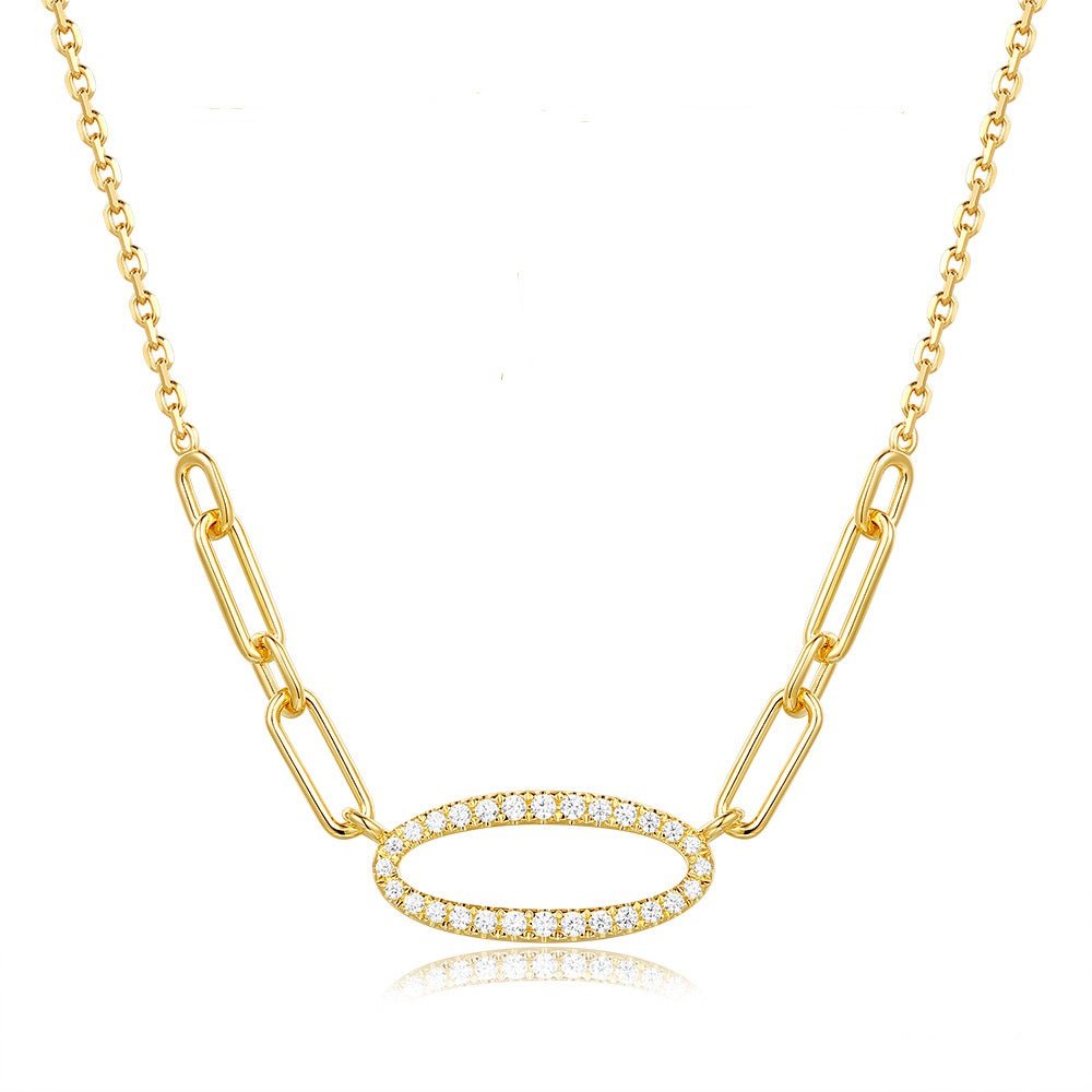Modern Design Gold Necklace With Diamonds - Design Jewellers Edmonton