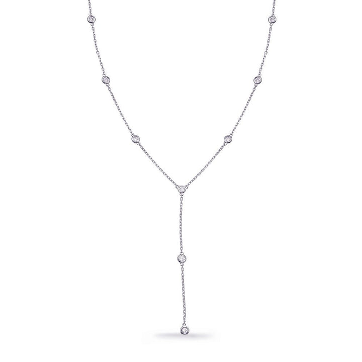 MODERN DROP DESIGN GOLD AND DIAMOND NECKLACE - Design Jewellers Edmonton