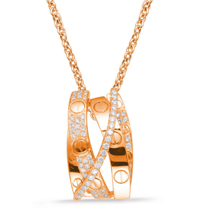MODERN GOLD AND DIAMOND DESIGNER INSPIRED PENDANT - Charms - Design Jewellers Edmonton