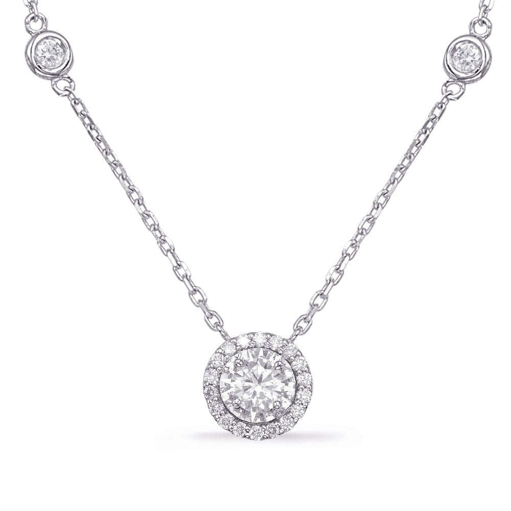 MODERN GOLD HALO DIAMOND NECKLACE - Design Jewellers Edmonton