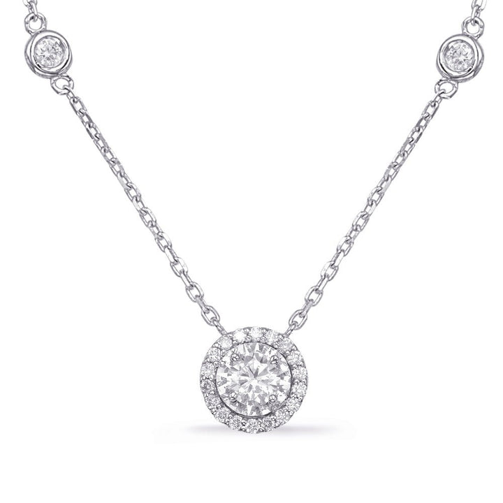 MODERN GOLD HALO DIAMOND NECKLACE - Design Jewellers Edmonton