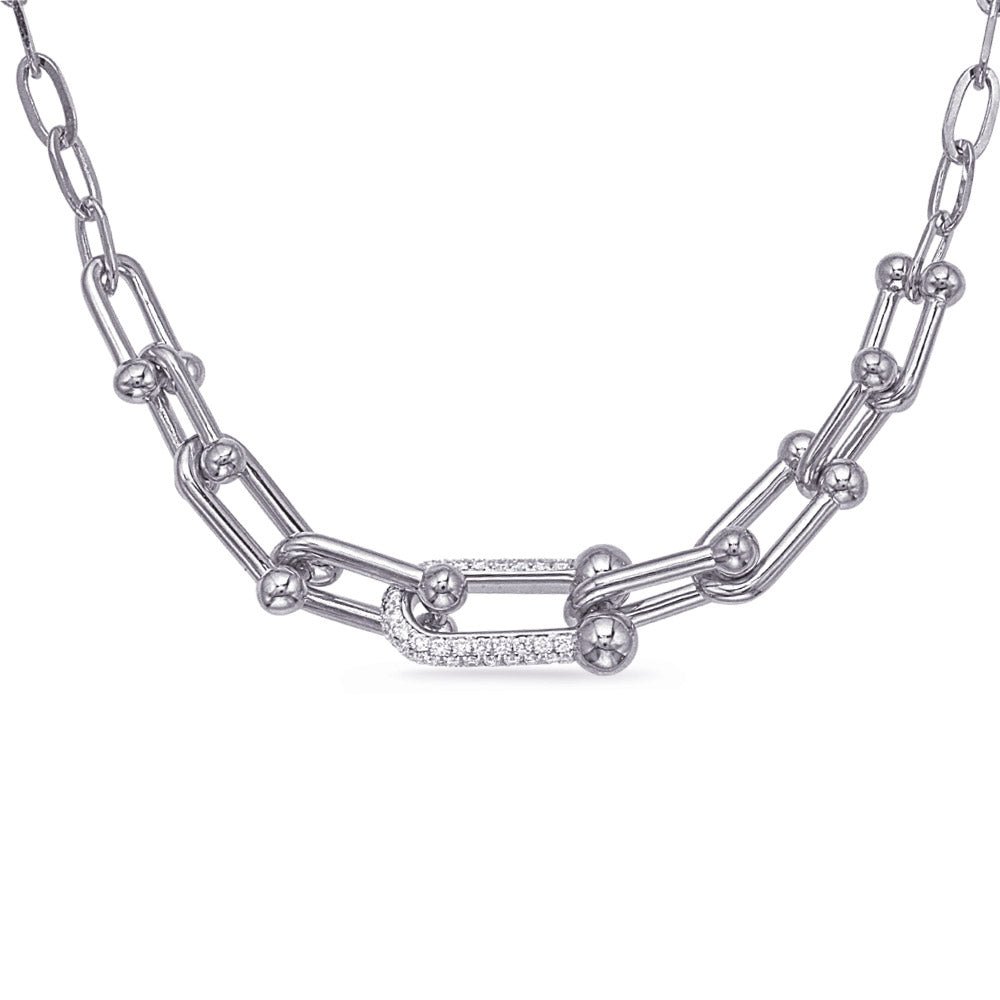 MODERN INTERLOCKING DESIGNER STYLE GOLD DIAMOND NECKLACE