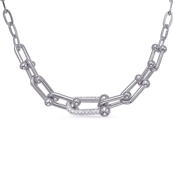 MODERN INTERLOCKING DESIGNER STYLE GOLD DIAMOND NECKLACE - Design Jewellers Edmonton