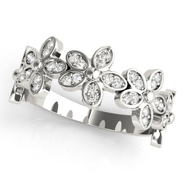 Nature Inspired Floral Shape Stackable Fashion Ring