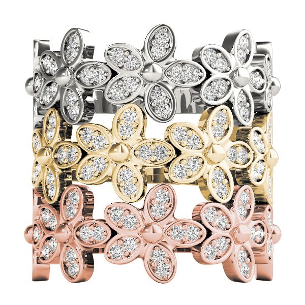 Nature Inspired Floral Shape Stackable Fashion Ring - Stackable Ring - Design Jewellers Edmonton
