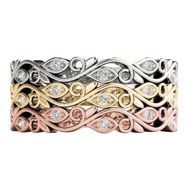 Nature Inspired Floral Stackable Fashion Band - Stackable Ring - Design Jewellers Edmonton