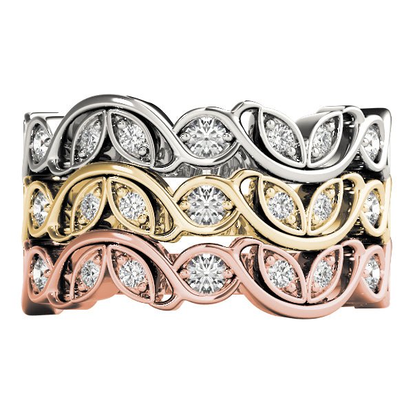 Nature Inspired Floral Stackable Wedding Ring - Wedding Band - Design Jewellers Edmonton