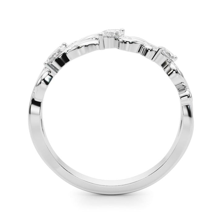 Nature Inspired Marquise Shape Wedding Band - Wedding Band - Design Jewellers Edmonton