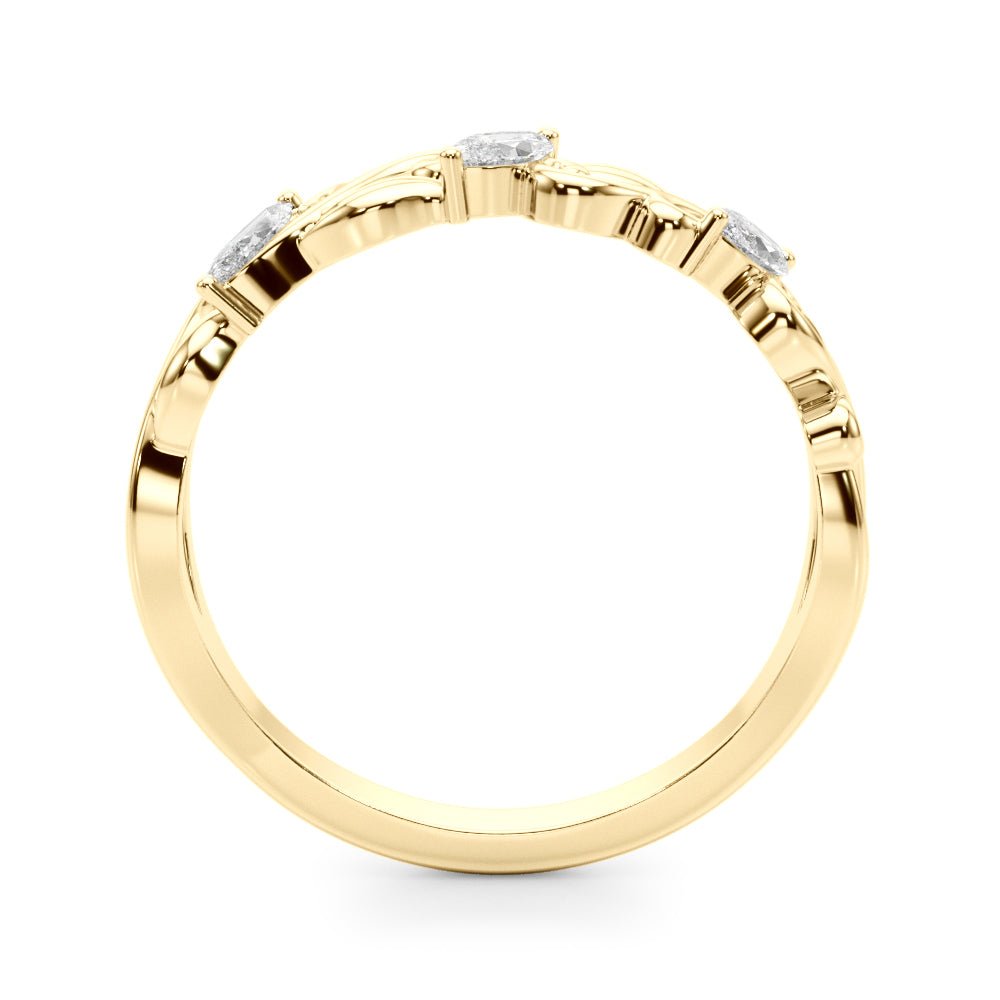 Nature Inspired Marquise Shape Wedding Band - Wedding Band - Design Jewellers Edmonton