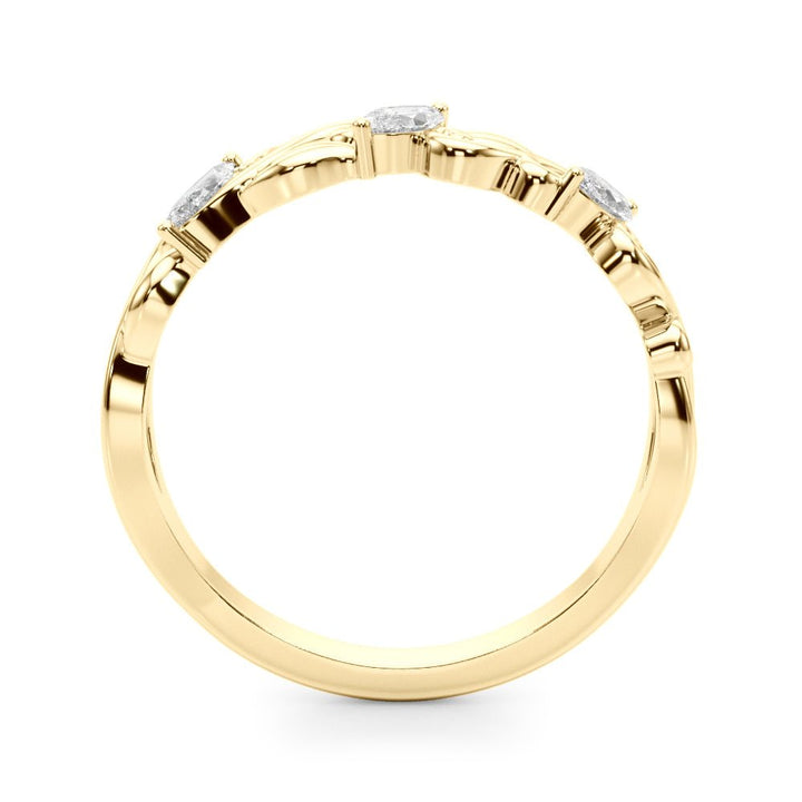 Nature Inspired Marquise Shape Wedding Band - Wedding Band - Design Jewellers Edmonton