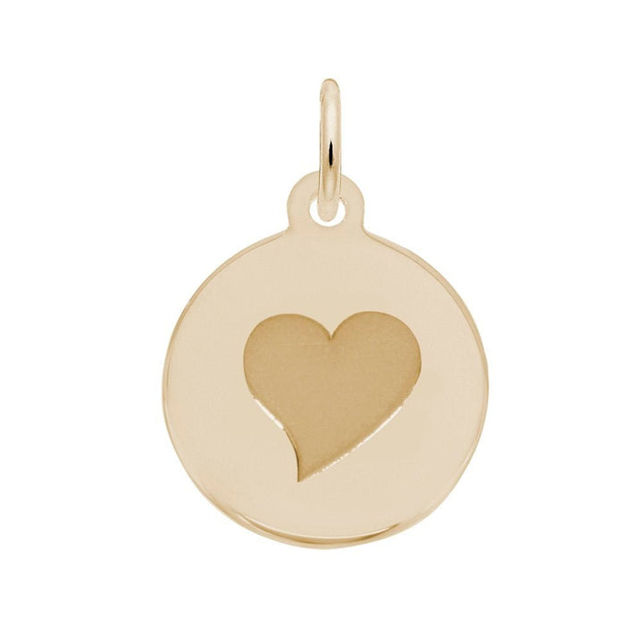 Personalized Initial Disc Heart Charm - Charms - Design Jewellers Edmonton