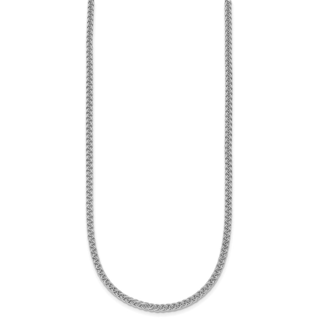 Platinum 2.5mm Spiga (Wheat) Chain, 16